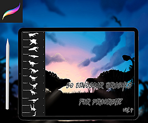 50 Dinosaur Brushes for Procreate Vol 4