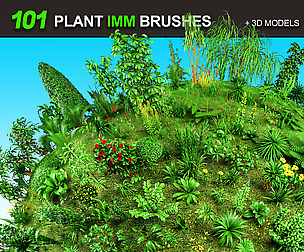 101 Plant IMM Brushes for Zbrush
