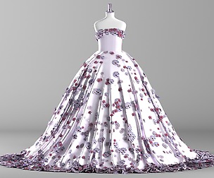 3dsmax birde flower dress