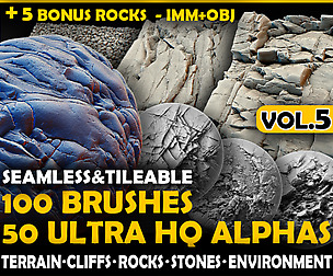 Ultra HQ Terrain Seamless Zbrush brushes/Alphas V5