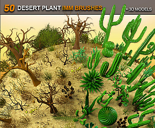 50 Desert Plant IMM Brushes for zbrush