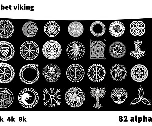 84 alpha symbols viking + Alphabet viking 8k