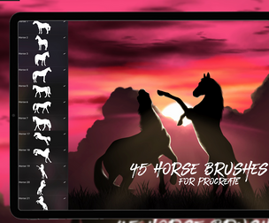 45 Horse Brushes for Procreate