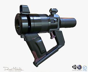 High Poly Sci-fi Revolver PBR