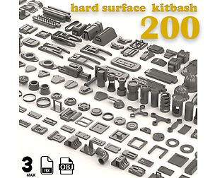 200 sci-fi & hard surface kitbash