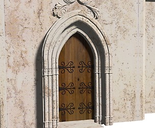 Door Castle ornate with framing