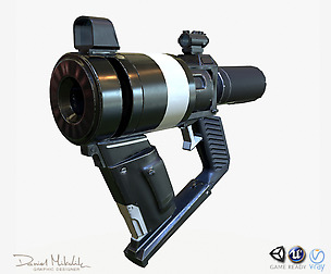 Low Poly Sci-Fi  Revolver PBR