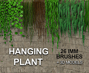 26 Hanging Plant IMM Brushes for Zbrush