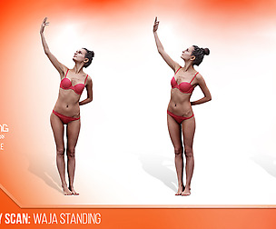 Cleaned Raw 3D Body scan of Waja Standing