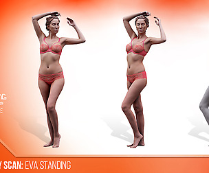 Cleaned Raw 3D Body scan of Eva Standing