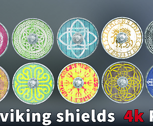 10 viking shields 4k PBR
