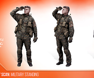 Cleaned 3D Body scan of Army Man Standing