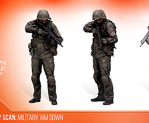 Cleaned 3D Body scan of Army Man Aim Down