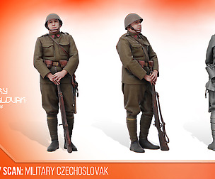 Cleaned Raw 3D Body scan of Soldier Czechoslovak