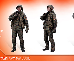 Cleaned Raw 3D Body scan of Army Man Suicide
