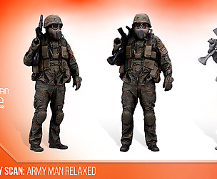 Cleaned Raw 3D Body scan of Army Man Relaxed