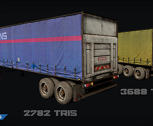 Trailer Low-poly game ready 3D model T01