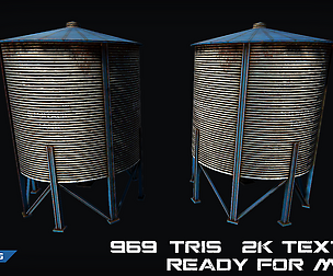 Storage Tank Industrial cylinder Low-poly 3D T02