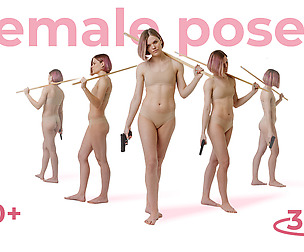 Female Pose 360 References For Artists