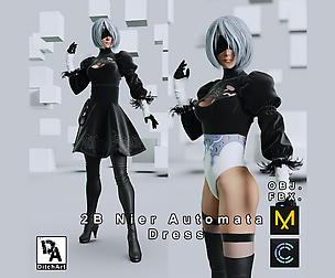2B Nier Automata Dress - Marvelous Designer / Clo