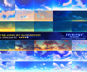 30 HQ ANIME SKY BACKGROUNDS - PACK 132