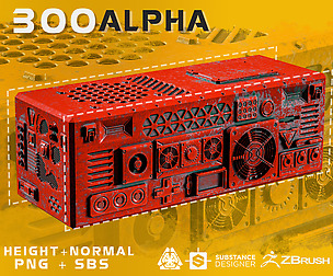 300 Hard Surface Alpha - Height + Normal