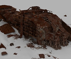 Titanic stern Low-poly 3D model