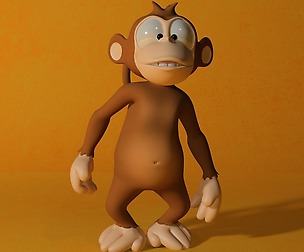 Cartoon monkey RIGGED and Animated