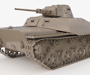 Tank T 40 Soviet Clay VRay