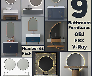 9 Bathroom Furnitures Pack 01
