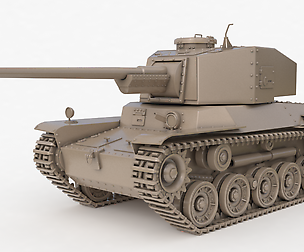 Tank Type 3 Chi Nu Japan Clay Vray