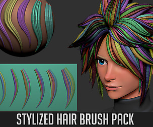 Stylized Hair Brush Pack