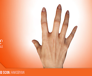 Retopologized 3D Hand scan of Armenian female