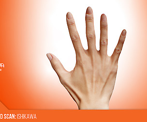 Retopologized 3D Hand scan of Asian female