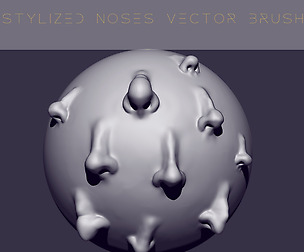 Stylized Noses Vector Brush for Zbrush