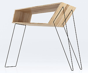Oak and Metal Table