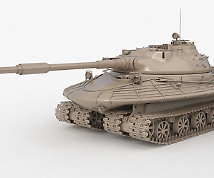 3D Tank Object 279 Soviet Clay Vray