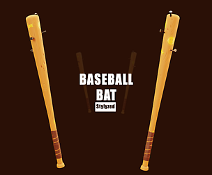 stylized basebal bat for games/animations