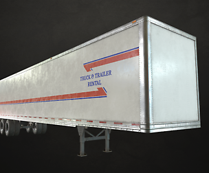 Dry Van Trailer - Low Poly