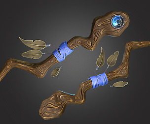 Stylized Weapon Crook Low-Poly 3D Model