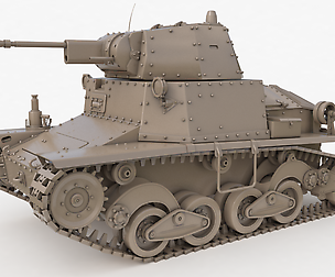 Tank L6 40 Ansaldo Fiat Italian Clay Vray