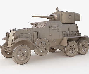 BA 6 Armored Car Clay Vray
