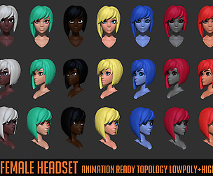 Stylized Female Head Set by Hong Chan Lim
