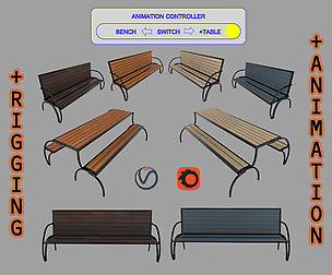 Convertible Bench and Table with Rigging