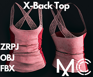 X-back top (Marvelous Designer + Clo3d)