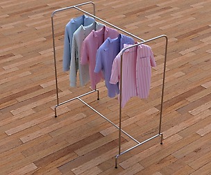 Textured Hanged shirts Rack 3D model