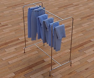 Textured Hanged jeans Rack 3D model