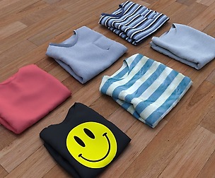 Textured Folded Tshirts 3D model