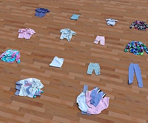 Textured clothes lying 3D model