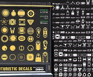 380 Futuristic Decals | Sci- fi Graphics Graphics